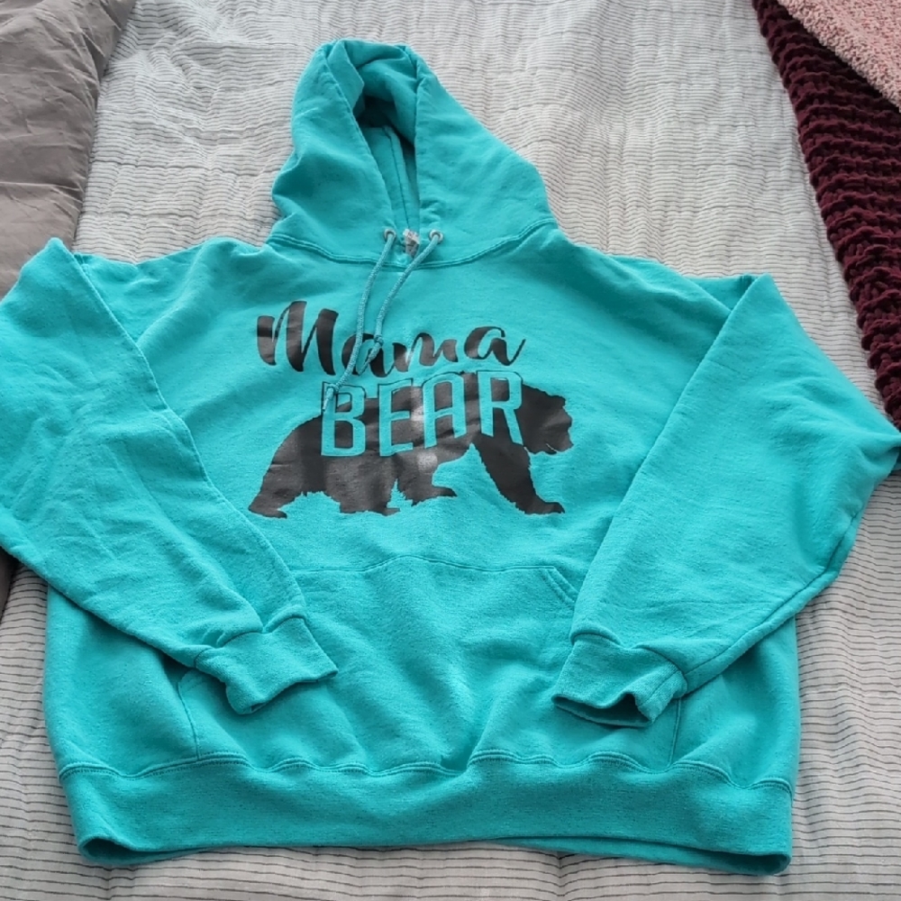 Teal Mama Bear Hoodie